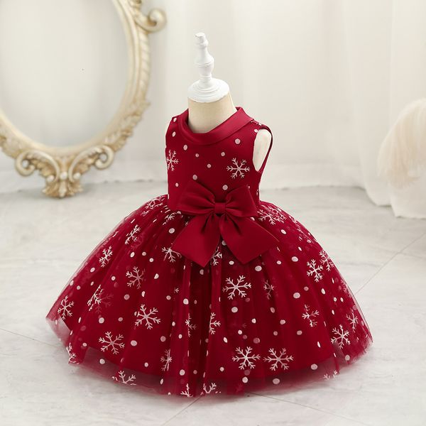 Meninas vestidos de natal garoto menina festa de floco de neve para bebê 1 ano aniversário crianças crianças princesas vestido de batismo 16y 230217