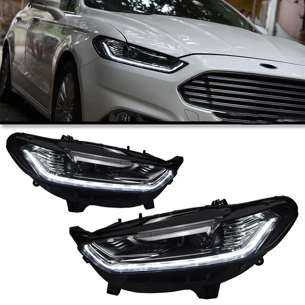 Articoli per auto per Ford Fusion Mondeo 20 13-20 16 Lampada frontale LED Faro LED Doppio proiettore Fari di ricambio