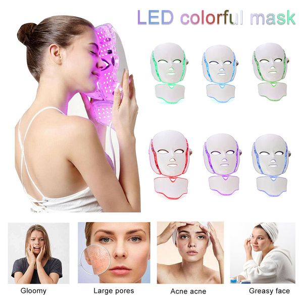 articoli di bellezza Portable 7 Colors PDT Led Light Therapy Microcurrent Electronic Facial PDT Mask Rimozione delle rughe Ringiovanimento della pelle