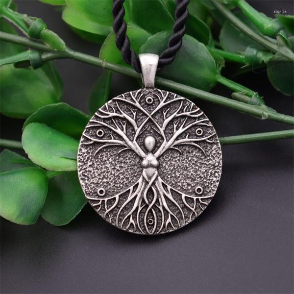 Zincirler Vintage Tree of Life Tanrıça Kolye Anneler Günü Hediye Takılar Kadın Wicca Aksesuarları