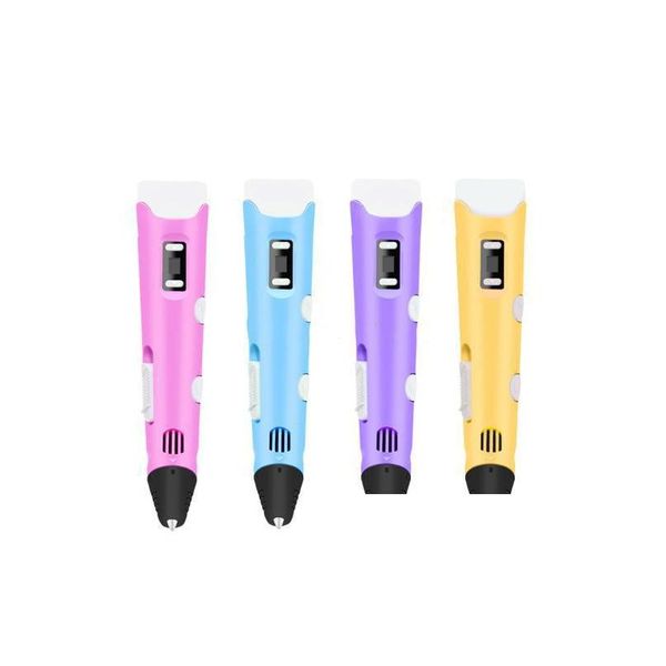 Penna da disegno 3D Miglior regalo Stampante Ding fai da te regolabile con LCD Sn Stampa stereoscopica Giocattoli educativi per consegna a goccia dotata Dhm1V
