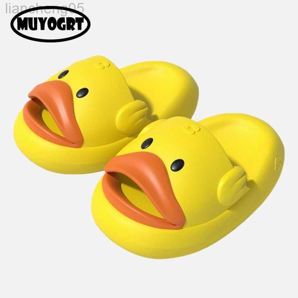 Slipper Kinder Hausschuhe Kinder Sandalen Eltern-Kind Niedliche Ente Form Rutschen Schuhe Cartoon Sommer Jungen Mädchen Baby Weiche Anti-Slip Slipper W0217