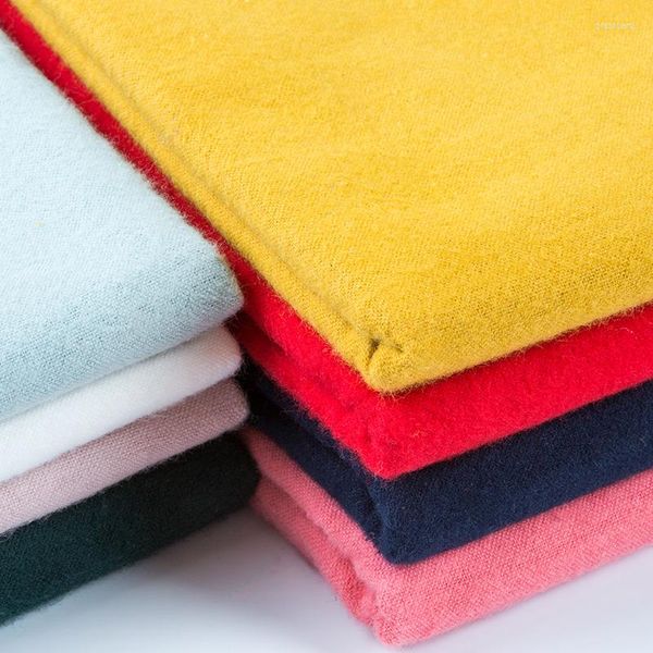 Tecido de tecido de algodão escovado macio pelo medidor de flanela pano de veludo sólido preto branco vermelho rosa azul marinho verde amarelo amarelo
