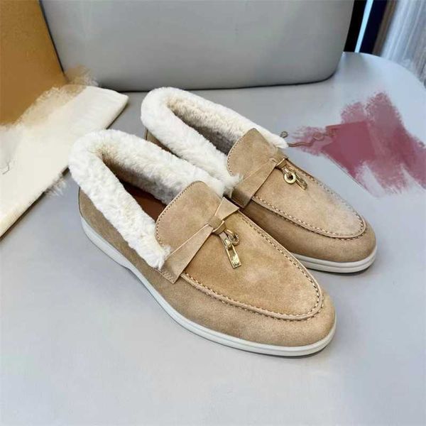 Italia Scarpe firmate originali Rolopiana Scarpe LOFO Rex capelli di coniglio persone pigre messe su pelle bocca poco profonda peluche LP donna singola