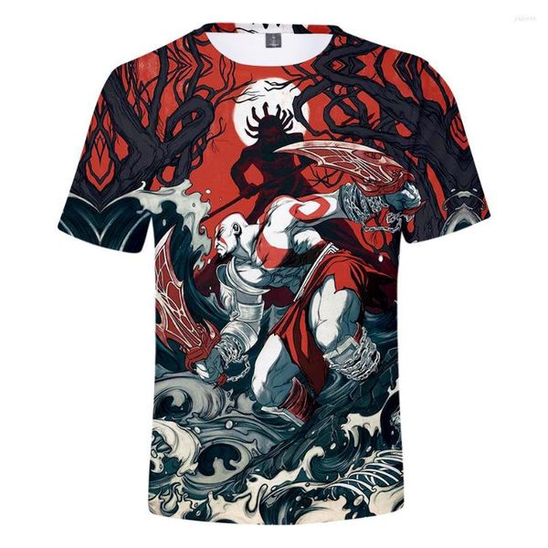 Camisetas de camisetas masculinas GODE DE GODO DE GUERRA 3D T-shirt Men Mulheres Moda de rua O-pescoço O-G-GELE CURTO HIP HIP TOPS TOPS ROUS