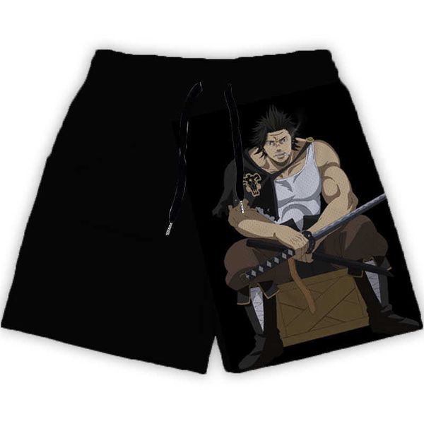 Shorts masculinos Anime Black Clover Sports Classic Classic Gym Workout Shorts de uma camada Executando shorts Design de moda Swimming shorts de fitness z0216