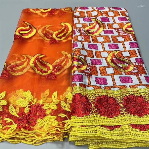 Roupas de tecido 5 jardas de chegada Africana Bazin Riche com contas de bordado renda / bacia Material nigeriano 1L072201