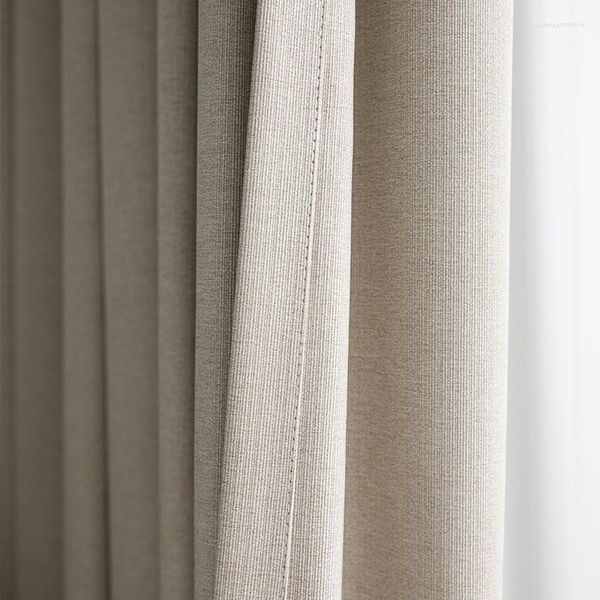 Cortina cortinas isoladas térmicas para quarto decoração de casa japonesa cor de chá de leite cortinas de blecaute da sala de estar um painéis 2026