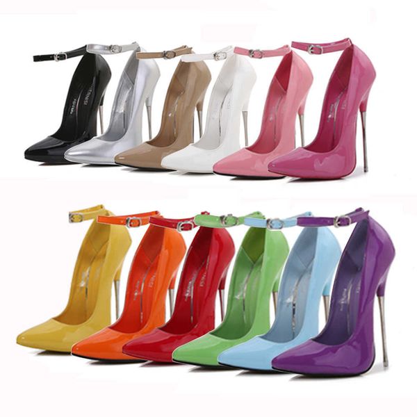Marca di scarpe eleganti marchio multicolore fetish tacchi alti donne pompa scarpe scarpe tacco alto tacco da donna sandali tallone stiletto sandali da 16 cm Dimensione 46 L230216