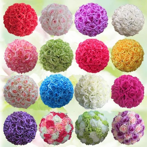Flores decorativas 30 cm de rosa artificial bolas de casamento peça central para decoração de festa Dia dos namorados