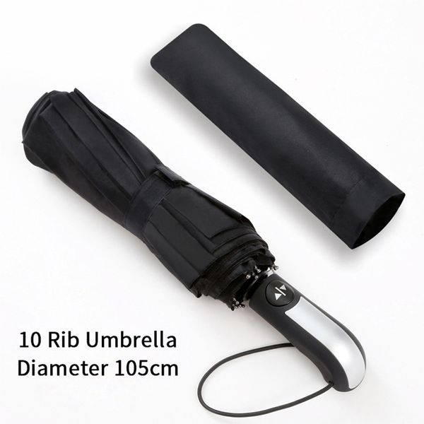 Зонтики складывают складной зонтик для мужчин Автоматический ультрафиологический зонд сильный устойчивость к ветру Водонепроницаемое шабар дождь снега 230217