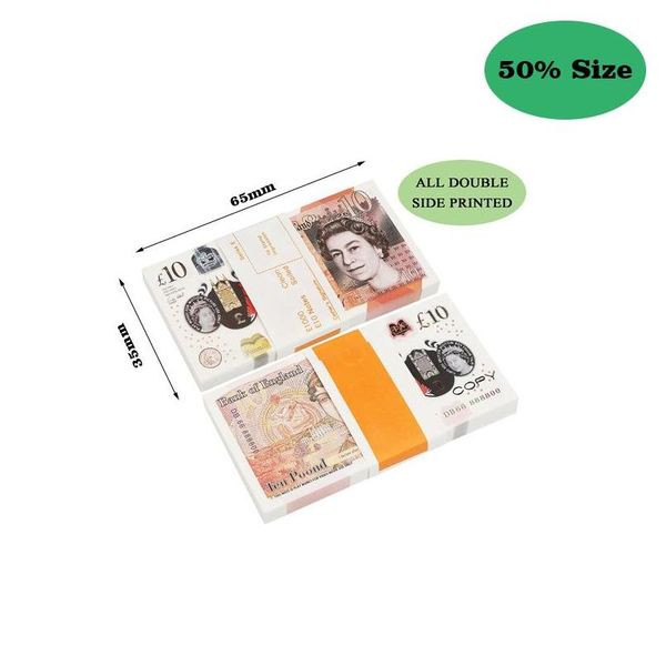 Giochi di società Artigianato Prop Soldi Carta Copia Banconote britanniche Banconote false 100 Pz / pacco Drop Delivery Giocattoli Regali Forniture Dhfpa