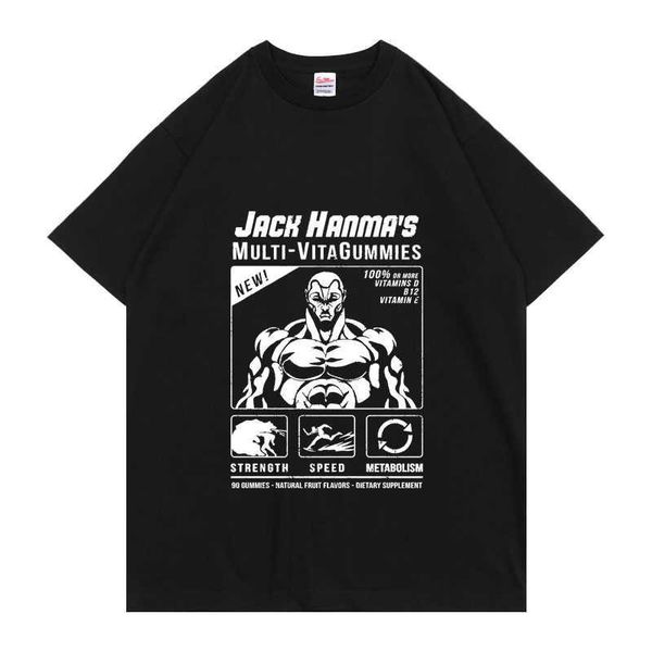 Mens T-Shirts Baki Grappler manga grafikleri baskı tshirt hanma yujiro japon anime t shirts üstleri adam pamuk tee kısa kol j230217