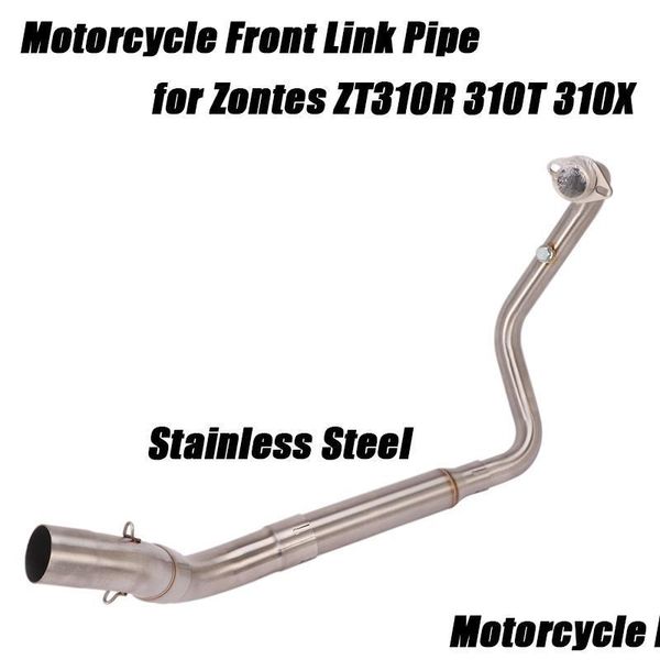 Auto Dvr Motorrad-Auspuffanlage für Zontes Zt310R 310T 310X bis 2021 Front Link Pipe Edelstahl-Set zerstörungsfreie Installation Dhk8K