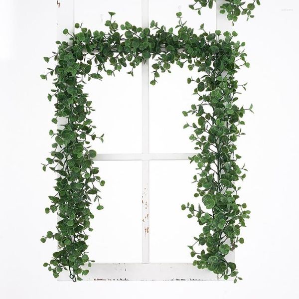 Dekorative Blumen Künstliche Rattan Wandbehang Kunststoff Gefälschte Rebe Grün Girlande Pflanze Dekoration Für Hochzeit Großhandel Drop