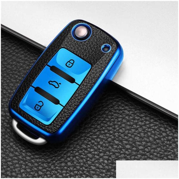 Car Dvr Car Key Case per Magotan Golf 4 3 6 5 Mk6 Passat B5 B6 B8 B7 Touran Bora Tiguan Lavida Octavia Drop Delivery Cellulari Motorcycl Dhg1O