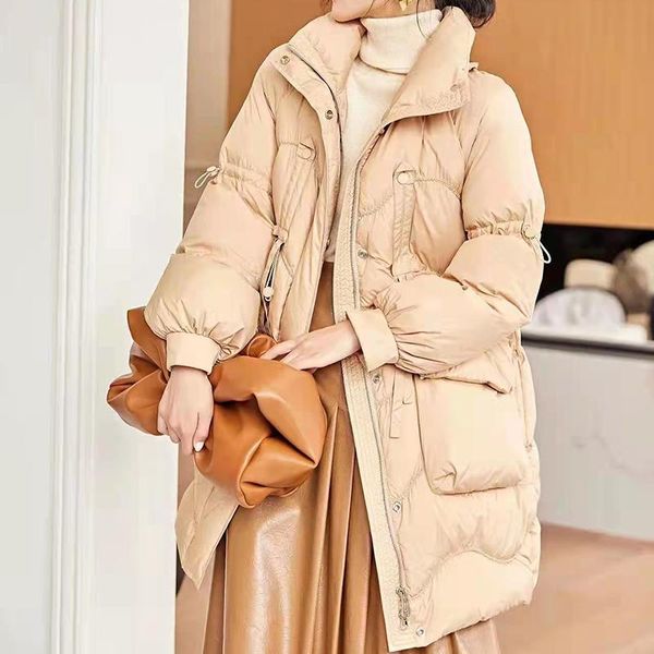 Frauen Daunen Parkas Winter Jacke Kleidung Weibliche 2023 Mantel Lange Puffer Damen Ultraleicht Elegante Polsterung Luxus Rosa Verkauf 7708