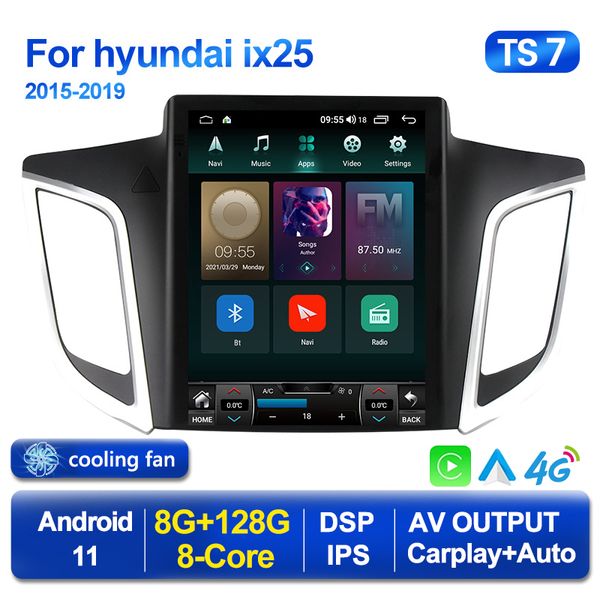 Auto Dvd Radio Multimedia Video Player per Hyundai Creta IX25 2015-2019 per Tesla Stile Dello Schermo di Navigazione GPS Android 2 DIN