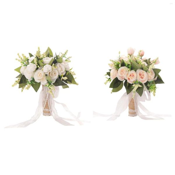 Декоративные цветы искусственное свадебное удержание свадебная невеста Букет для вечеринки церковные украшения