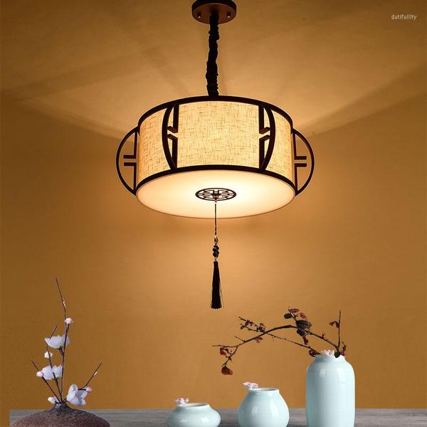 Подвесные лампы современные китайские огни творческий круглый ресторан спальня гостиная аркада антикварная чайная домика