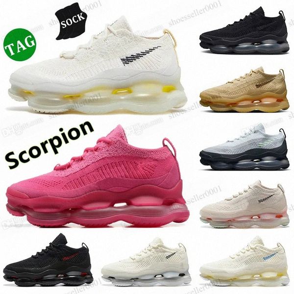 Scarpe da corsa Scorpion Fly Mesh Knit uomo donna Outdoor Triple Nero Bianco Oro Lupo Grigio Grano Crema Limone uomo Moda scarpe da ginnastica sportive sneakers runn e8JQ #