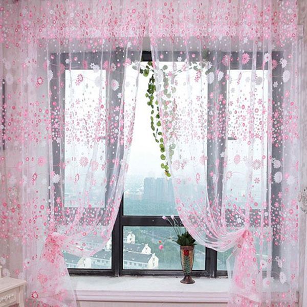 Cortina cortina cutilina chique doce vadio floral janela voile cortinas de painel para decoração de vida