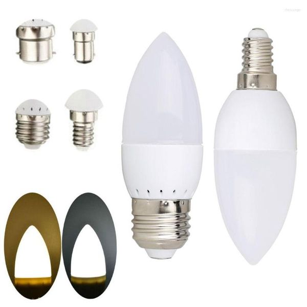 B22 B15 3W LED-Kerzenlampe 2835 SMD Chandlier Lampe Ampulle Bombillas Home Lights Ersetzen Sie 20W Halogenlampen 110V 220V