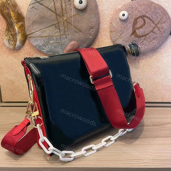 Дизайнерские патентные кожаные сумки на плечах мешков с кросс -кусочком роскошные женщины классические модные сумочки дизайнеры Cross Body Messenger черная сумочка