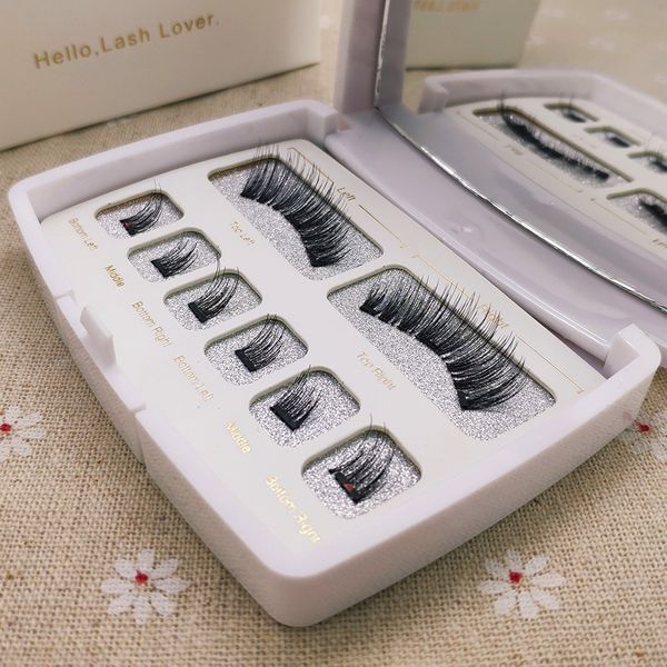 Make -up -Werkzeuge Genailish 8pcs 3D Magnetic natürliche falsche Wimpern mit 3 Magnet Mink Vollstreifen Wimpern -Pinzetten Kit Augen Make -up -Zubehör 230217