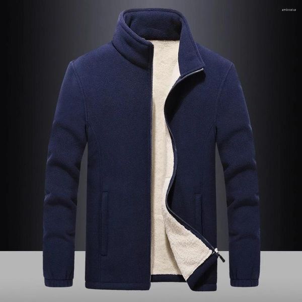 Giacche da uomo Abbigliamento sportivo da uomo con cerniera Fodera in lana Giacca calda Cappotto invernale