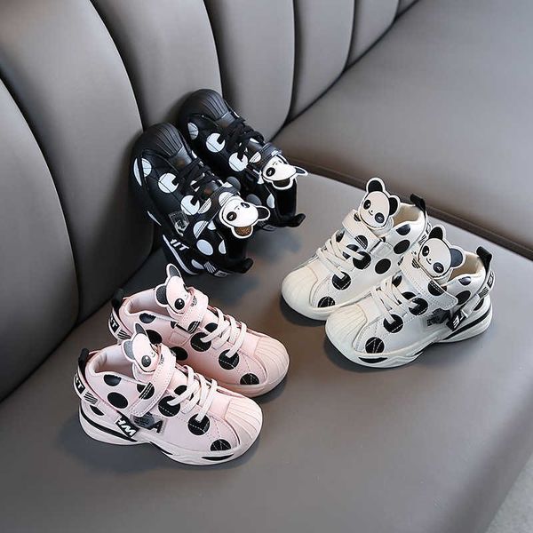 Sneakers Dome Cameras Ragazzi Sneakers Cartoon Cute Panda Unique Breaable Primavera Autunno Moda Bambini Scarpe da corsa Ragazze Scarpe sportive casual Pois G230217