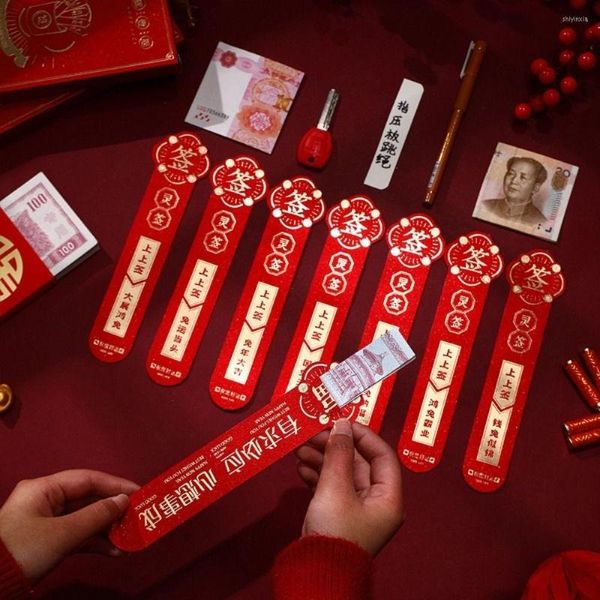 Embrulhada de presente na moda bênção chinesa casamento desejar festival de primavera pacote vermelho feliz ano desenho lotes envelope party party jogo