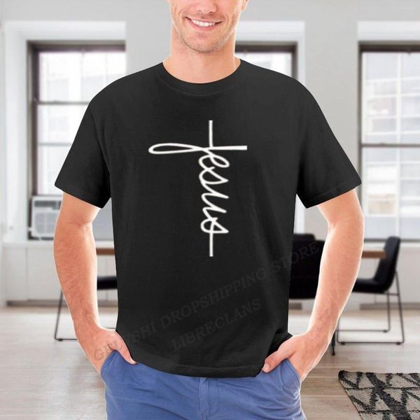 Camisetas masculinas Jesus Cruz Cruz Cirche Homens Mulheres Moda T-shirts