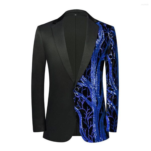 Abiti da uomo Patchwork Paillettes Abiti da festa da uomo Giacche da completo Giacca da pranzo Blazer da sposa Prom Tuxedo Blazer da uomo con un bottone 1 pezzo