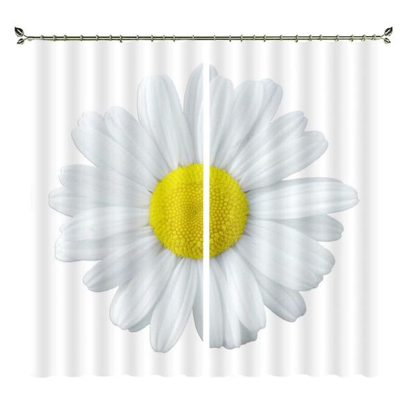 Tende per tende Immagine di fiori con fondo bianco Tende a tema personalizzate in materiale ombreggiante ad alta precisione adatte per la camera da letto