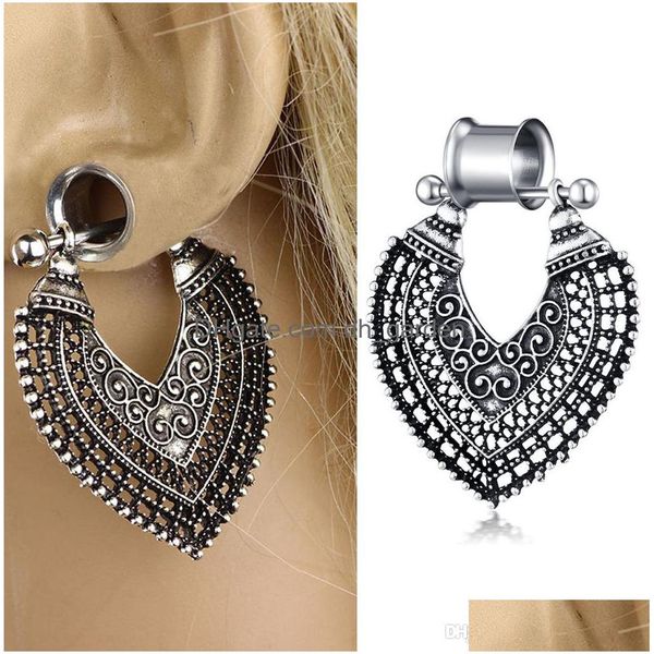 Plugs Tunnels Mix 616 mm 60 Stück Flesh Double Flared Ohrstöpsel mit Zunge Barbell Dangle Earring Expander Piercing Body Jewelr Dhgarden Dh4Qc
