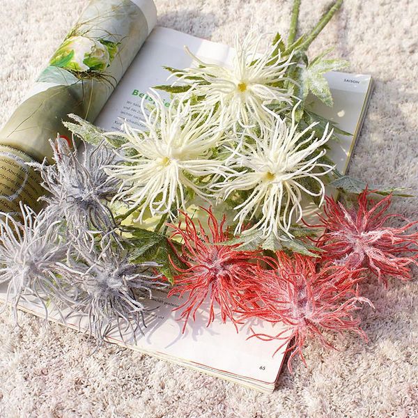 Fiori decorativi 1PC palla di riccio di mare fiore artificiale per la festa di nozze ornamenti domestici disposizione decorazioni in plastica finta