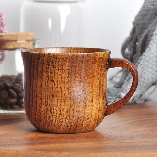 Tazze Piattini Caratteristico Legno Massello Giuggiola Legno Fatto a Mano Acqua Tazza da caffè Tazza da Tè Birra Succo di Latte Tazze da Bere Tazza-Regalo