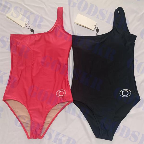 Costume da bagno con logo del marchio Costume da bagno monospalla per donna Estate Ultimo costume da bagno intero