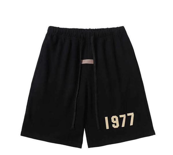 Herren Shorts Hosen High Street FG Correct Edition Ess Commodity 1977 Beflockung Hot Stamping 5-Punkt für Männer und Frauen Casual Vielseitig Vnud M1f0y7cm