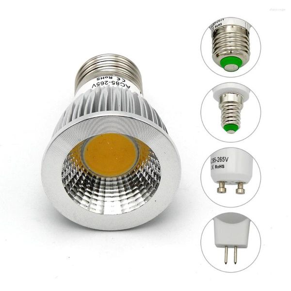 Dimmbare Lampara Lamp 3W 5W 7W GU10 E14 E27 85-265V LED Light MR16 AC DC 12V Aluminium Cob Spotlight Lampenleuchter