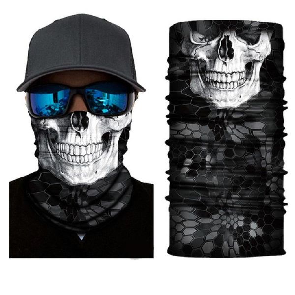 Motorradhelme Gesichtsmaske Ball Sport Biker Halsrohr Schal Geist Sturmhaube Masque Shield Mascarilla Radfahren Bandana Mascara MotoMotorcycl