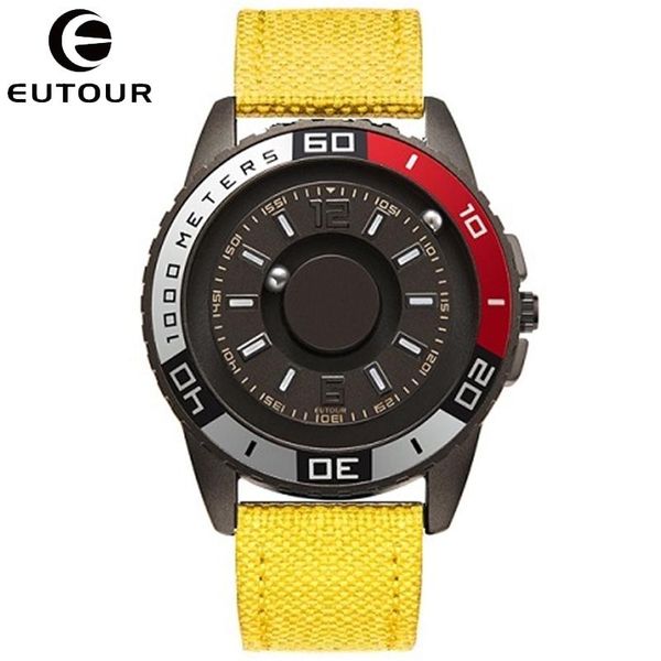 Orologi da polso Eutour Fashion Watch Uomo Orologi Magnete magnetico Quadrante Giradischi Perline Sfera di metallo Uomo creativo Uomo Reloj TODO Saat Orologio