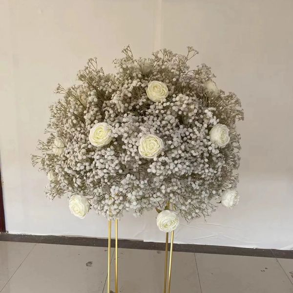 Kein Ständer) Großhandel China dekorative Blumenarrangement künstliche Blumenkugel für Hochzeitsblumen Tischdekoration imake597