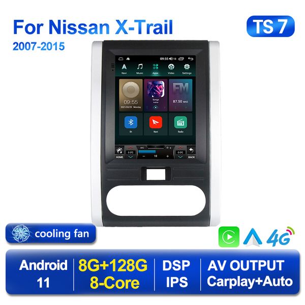 8G Android 11 Carta de rádio de carro para Nissan X-Trail 2 T31 XTRAIL 2007-2015 Multimedia Player GPS Navigation CarPlay Auto Wifi 4G
