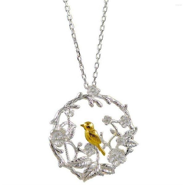 Collane con ciondolo 10 pezzi collana di prugna uccello carino moda per regalo gioielli festa di compleanno donna T-174