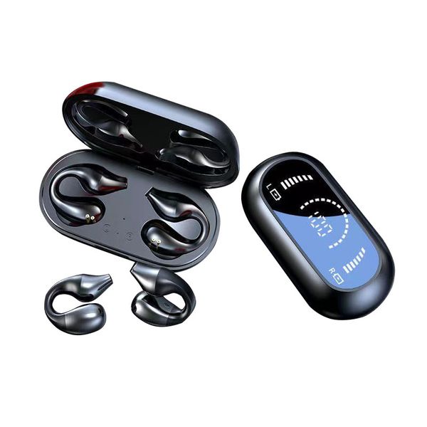 Auricolari per telefoni cellulari con orecchio appeso senza fili Sport Cuffie Bluetooth Conduzione ossea Orecchie anti-caduta Cuffie con clip TWS Sport Gaming per smartphone Apple Samsung