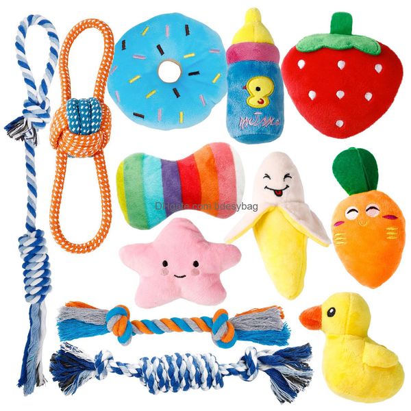 Dog Toys Chews Puppy Colorf маленькие собаки милые для прорезывания зубов нетоксичные и безопасные веревки Жевать доставка 2022 Amkda