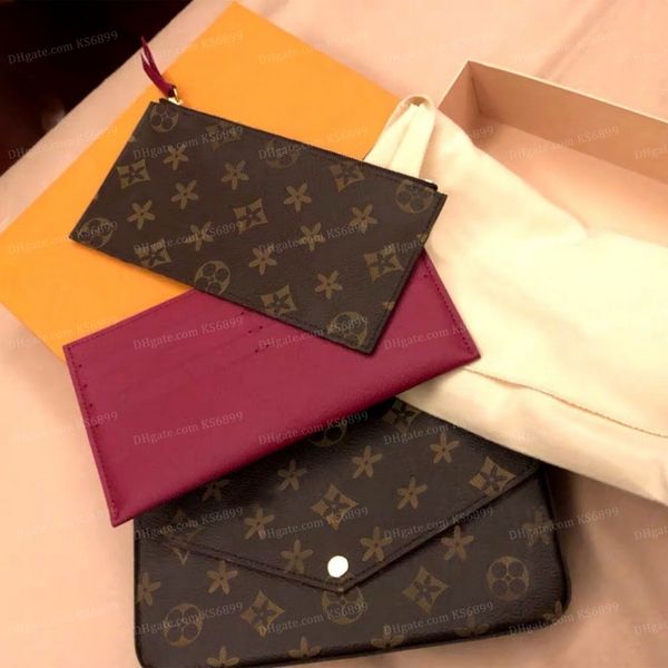Tasarımcı Çantalar Lady Bag Crossbody Bag 3pcs Set Kadın Omuz Çantaları Kahverengi Çiçek Debriyaj Çanta Messenger Çanta Çantaları Kabartmalı Çantalar Kutu Toz Çantası KS6899