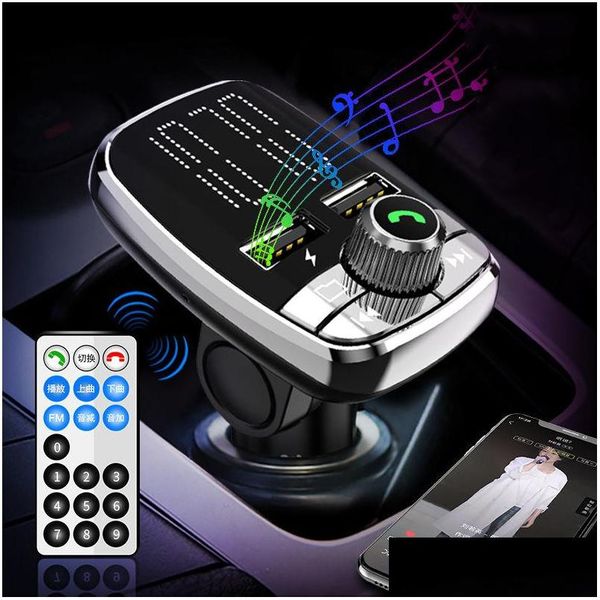 Car Dvr Other Auto Electronics Jinserta Control remoto Car Kit Reproductor de Mp3 Manos Bluetooth 5.0 Fm Transmisor Dual Usb Cargador Tf Flash Dhzju